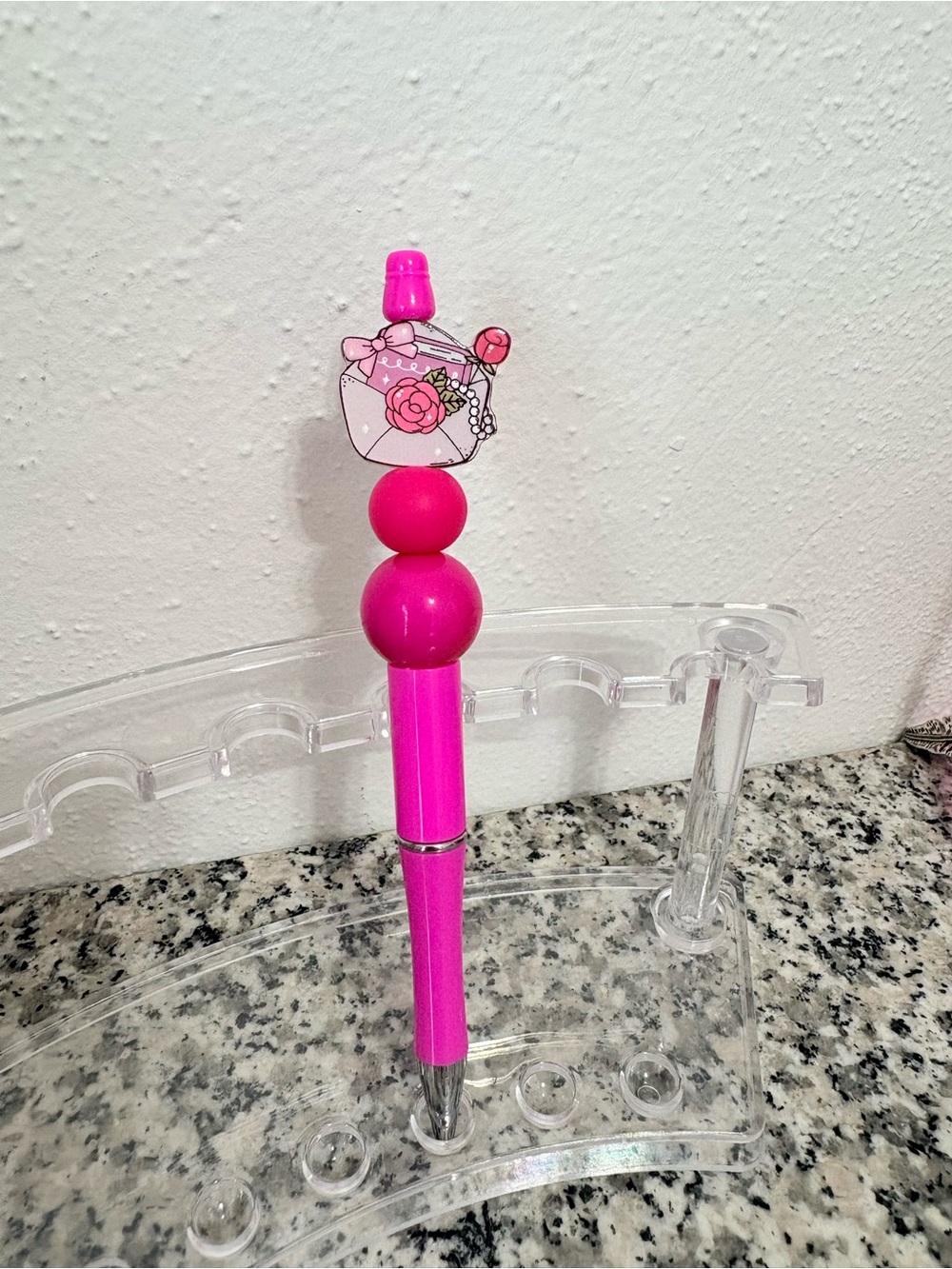Kids Pink Novelty Pen with Decorative Top